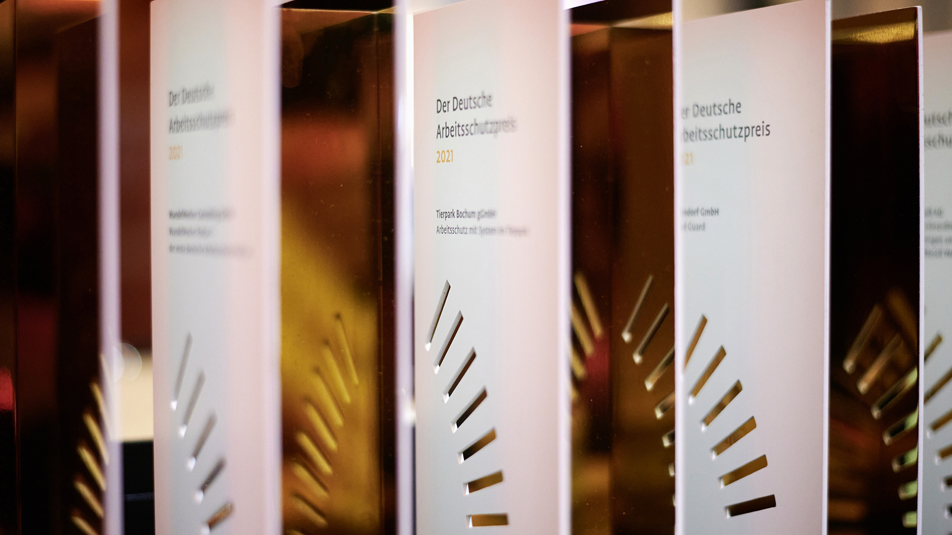 Stelen des Deutschen Arbeitsschutzpreises 2021 (Foto: DASP/Stephan Floss)